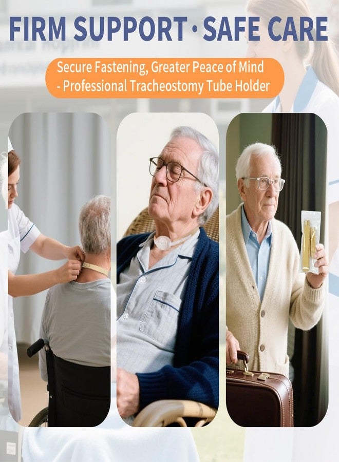 EHUSPU Tracheostomy Tube Holder – Adjustable Trach Tube Neck Strap with Hook Loop, Soft Foam & Breathable Fabric, Skin-Friendly Tracheostomy Neckband Collar, Post-Op, ICU & Home Care 5pcs Medium Size - Image 4